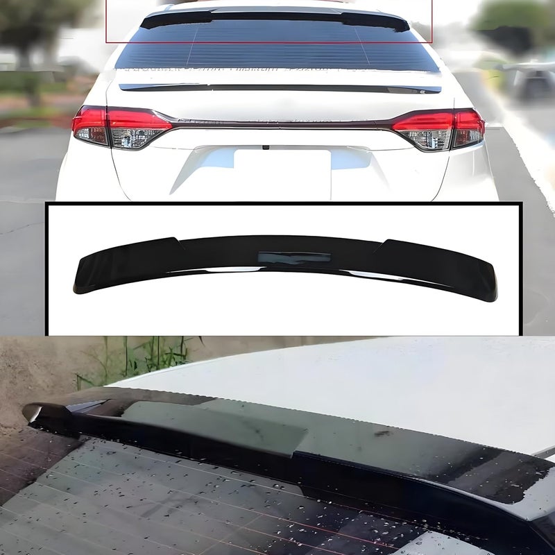 NeespoC Rear Window Roof Spoiler Visor Wing Compatible with Toyota Corolla Sedan L/LE/SE/XLE/XSE 2020 2021 2022 2023 2024 2025 Top Wing Lip Accessories (Glossy Black) - Image 4